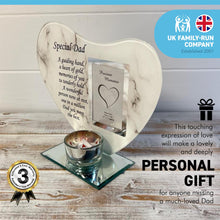 Load image into Gallery viewer, SPECIAL DAD GLASS MEMORIAL CANDLE HOLDER AND PHOTO FRAME | thinking of you gifts | Dad memorial gift | memory gifts for Pops, Father, Dad, Granddad, Grandfather