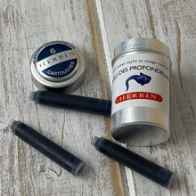 Load image into Gallery viewer, Pack of 6 J Herbin Writing Ink Cartridges - Bleu Des Profondeurs (Blue of the Depths)