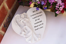 Load image into Gallery viewer, Mum Heart Memorial with Angel Plaque with Inspirational poem