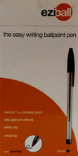 Load image into Gallery viewer, Pack of 50 black Eziball medium ball point pens