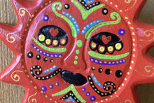 Load image into Gallery viewer, Sun Wind Chime Red Handpainted Bright Colours Decor
