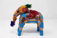 Load image into Gallery viewer, Blue Colourful Fabric Free Standing Elephant Ornament
