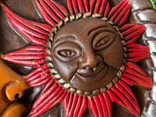 Load image into Gallery viewer, Mexican Barro Style Large Sun and Moon Plaque
