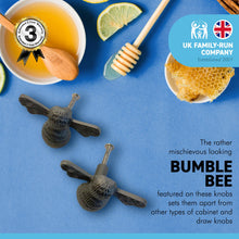 Load image into Gallery viewer, Pack of 2 CAST IRON BUSY BEE DRAWER KNOBS for Kitchen cupboards | Cast Iron Antique style finish | Vintage charm meets modern functionality | 7cm wide x 2cm depth