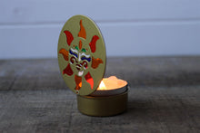 Load image into Gallery viewer, Gold Sun Multi Colour Glass Candle Holder
