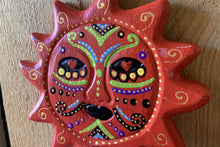 Load image into Gallery viewer, Sun Wind Chime Red Handpainted Bright Colours Decor