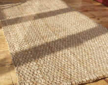Load image into Gallery viewer, Hand-woven beige natural fibre jute rug- 120cm x 180cm