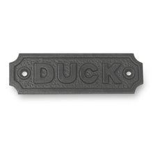 Load image into Gallery viewer, Cast Iron Antique Style DUCK PLAQUE SIGN | 10cm (L) x 3cm (H) | CAST IRON LOW BEAM DUCK SIGN
