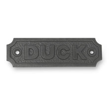 Load image into Gallery viewer, Cast Iron Antique Style DUCK PLAQUE SIGN | 10cm (L) x 3cm (H) | CAST IRON LOW BEAM DUCK SIGN