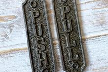 Load image into Gallery viewer, Cast Iron antique style Push Pull Door Plaque