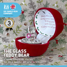 Load image into Gallery viewer, Christmas Glass Bear in Gift Box for a Special Mum at Christmas | Gift for Mother | Mummy | Gift for Mum from Daughter or Son | includes touching thoughtful verse