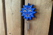 Load image into Gallery viewer, Sun Wind Chime Blue Handpainted Bright Colours Decor
