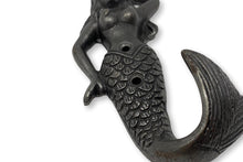 Load image into Gallery viewer, Cast Iron Antique Style Wall Mounted Mermaid Hook