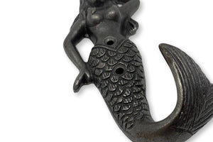 Cast Iron Antique Style Wall Mounted Mermaid Hook