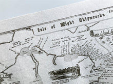 Load image into Gallery viewer, Coastal Shipwreck Nautical Parchment Maritime Isle of Wight Map
