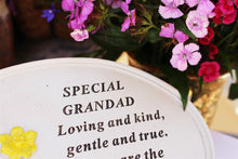 Load image into Gallery viewer, Free standing Grandad daffodil memorial plaque with inspirational verse