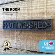 Load image into Gallery viewer, Cast Iron Antique Style Potting Shed Garden Door Wall Plaque