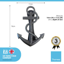 Load image into Gallery viewer, CAST IRON ANCHOR DOOR KNOCKER with antique finish | Nautical Knocker | Handmade front door knocker | Hand door knocker | seaside door knocker | loud door knocker | Antique style | 15cm x 11cm
