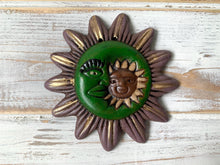 Load image into Gallery viewer, Mexican Barro Style Small Sun and Moon Plaque