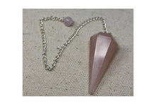Load image into Gallery viewer, Rose Quartz Ritual Therapy Dowsing Pendulum With Chain