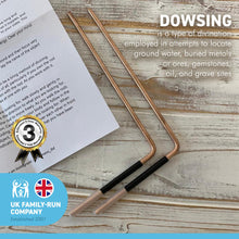 Load image into Gallery viewer, COPPER DOWSING DIVING RODS with Handles and INSTRUCTIONS for use | Spiritual Rods | Ghost Hunting Rods | Water Hunting Rods