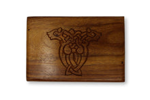 Load image into Gallery viewer, Celtic Cross Carved Wood Treasure Chest Trinket Box