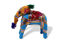 Load image into Gallery viewer, Blue Colourful Fabric Free Standing Elephant Ornament
