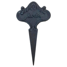 Load image into Gallery viewer, Ornate Rustic CAST IRON HERBS PLANT STAKE Marker | Label | Herbs Plaque | Garden plaque Herbs Sign | Herbs Stake | Herbs Label | Garden plant |Garden decoration ideas | 10cm x 18cm
