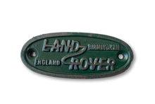 Load image into Gallery viewer, Cast Iron antique style Land Rover Green Oval Door Wall Plaque