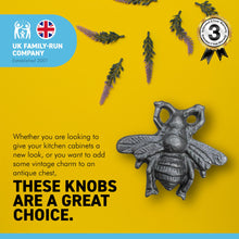 Load image into Gallery viewer, CAST IRON CUTE FLYING BUG INSECT SHAPED DRAWER KNOB for Kitchen cupboards | Cast Iron Antique style finish | Vintage charm meets modern functionality | 4.5cm wide x 2cm depth | Draw cabinet pull knob.