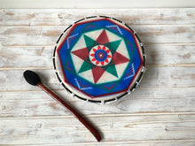 Load image into Gallery viewer, Decorated Shamanic Celebration Hand Drum with Beater