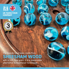 Load image into Gallery viewer, 22cm solitaire with aqua swirl glass marbles