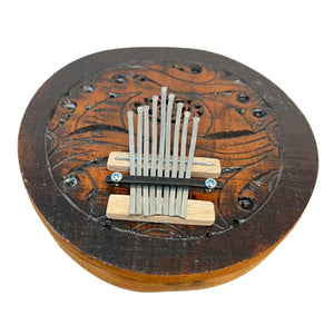 Large Indonesian 20cm diameter Gourd Thumb Piano instrument | Marimba Kalimba Mbira Lamellophone, Nine Tines Notes | Kalimba instrument | Hand Percussion instrument