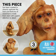 Load image into Gallery viewer, Eye catching Free Standing Mischievous SITTING MONKEY ORNAMENT | Monkey Gifts for Women Men Girls Boys Monkey Lover Gift Birthday Friendship Gifts Present Animal Lover Gift
