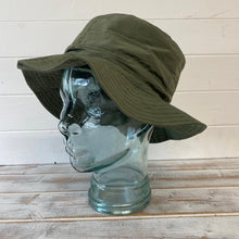 Load image into Gallery viewer, COUNTRY GREEN 58CM SHOWERPROOF BRIMMED TRILBY BUCKET STYLE HAT | Water-Repellent Bucket style Hat | 100% cotton | lightweight and breathable |foldable | Elasticated toggle for adjustable size