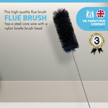 Load image into Gallery viewer, Long reach BRISTLE FLUE BRUSH 100mm diameter | Steel Wire Cylinder Pipe Brush | Chimney Pipe Sweep Brush | Pipe Cleaning Brush | Stove Pipe | Brush Length approx. 120 cm