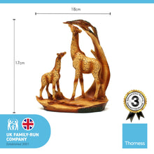 Load image into Gallery viewer, Eye catching free standing graceful giraffe and calf decorative ornament