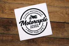 Load image into Gallery viewer, Motorcycle Speed Demon Metal Wall Hanging Sign
