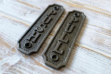 Load image into Gallery viewer, Cast Iron antique style Push Pull Door Plaque