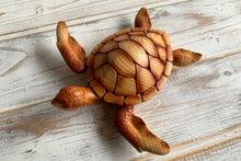 Load image into Gallery viewer, Nautical Gift Wood Effect Turtle 18cm