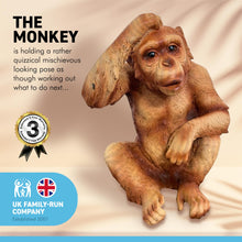Load image into Gallery viewer, Eye catching Free Standing Mischievous SITTING MONKEY ORNAMENT | Monkey Gifts for Women Men Girls Boys Monkey Lover Gift Birthday Friendship Gifts Present Animal Lover Gift