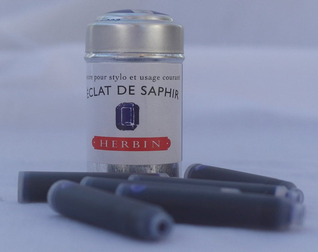 J Herbin Writing Ink Cartridges - Eclat De Saphir (Pack of 6)