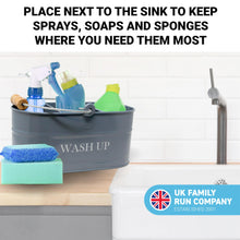 Load image into Gallery viewer, Blue kitchen sink enamel washing up sink tidy | sink caddy | kitchen sink organiser