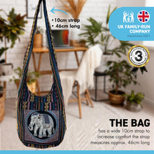 Load image into Gallery viewer, Elephant Shoulder Sling Bag | Boho style handcrafted woven shoulder &amp; crossbody bag with zipper closure and large front pocket
