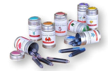 Load image into Gallery viewer, 18 J Herbin Writing Ink Cartridges - Blue, orange, black, pink and green