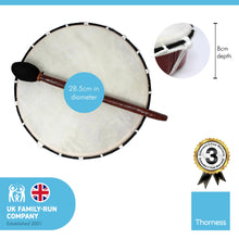 Load image into Gallery viewer, 32cm diameter Shamanic Sami hand drum with wooden beater