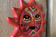 Load image into Gallery viewer, Sun Wind Chime Red Handpainted Bright Colours Decor