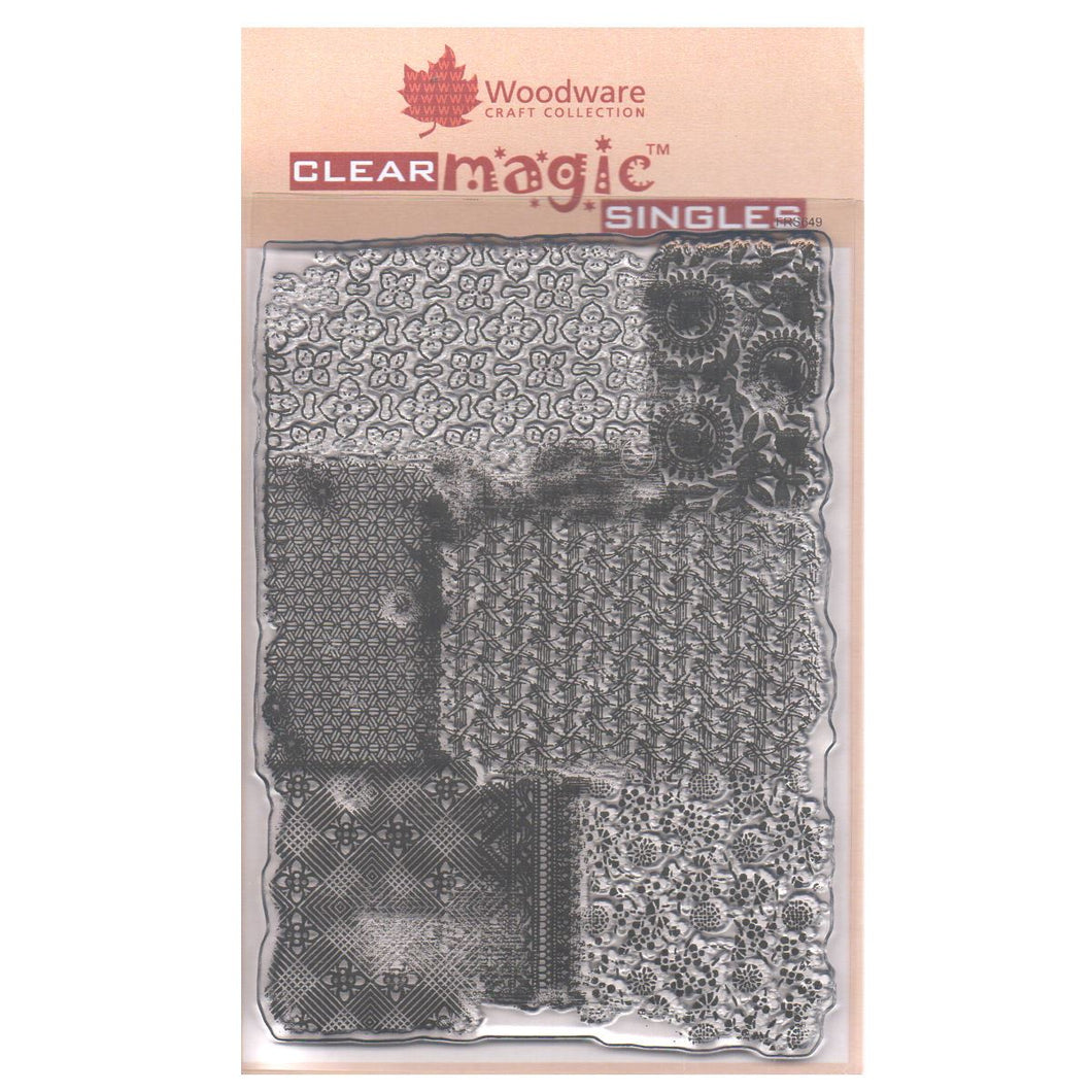 Woodware A6 Clear Cling Stamps - FRS649 Vintage Fabric