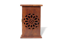 Load image into Gallery viewer, Carved Flower Dark Solid Wood Key Holder Hanging Box