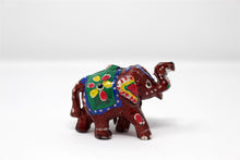 Load image into Gallery viewer, Set of 3 Free standing Elephants Red Hand painted Ornaments
